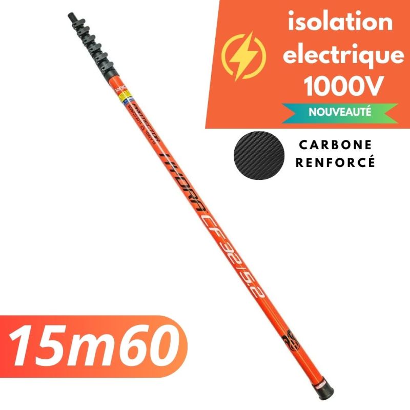 Item Perche télescopique en fibre de carbone renforcée Hydra CFP 55/7.3